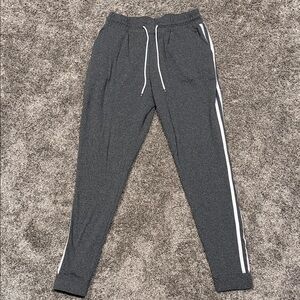 Men's Gray Jogger Pants with White Stripe